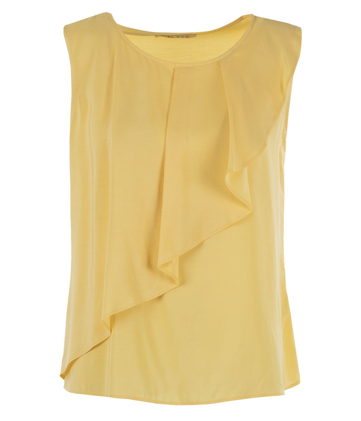 Sleeveless rayon viscose blouse with drapery effect 0